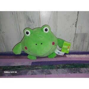 Happy Go Fluffy Plush Friends Frog By Hug Fun Stuffed Animal Toy